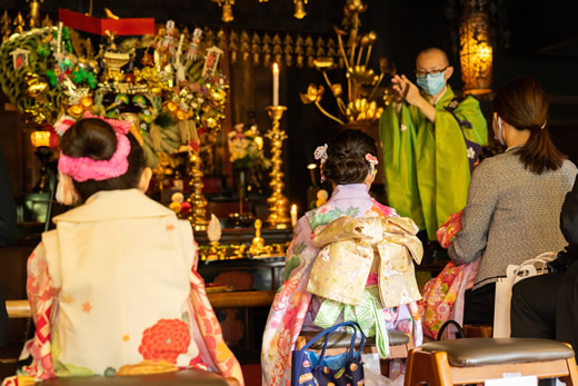 深大寺での七五三の様子